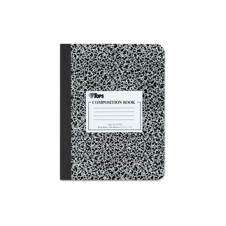 Tops Products COMPOSITION BOOK W/HARD COVER, WIDE RULE, 9-3/4 X 7-1/2, WHITE, 100 SHEETS/PAD 63795